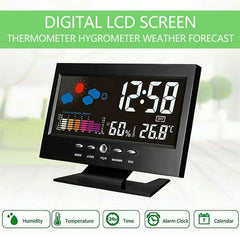 Digitale LED-temperatuurvochtigheidsmonitor Weersverwachting LED-tafelwekker